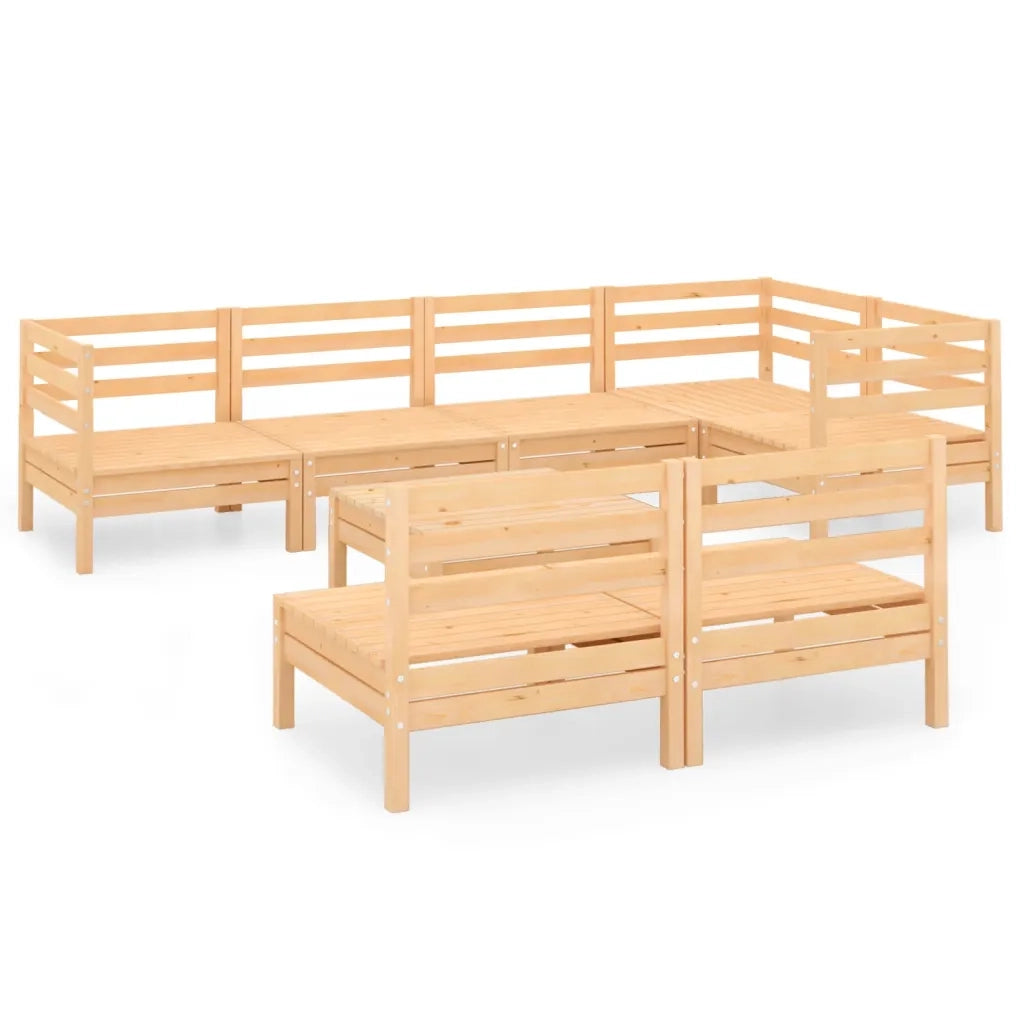 Set Divani da Giardino 8 pz in Legno Massello di Pino cod mxl 44311