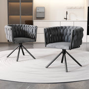 Poltrona Girevole in Velluto ¨C MINIMAL ¨C Grigio, Gambe in Metallo