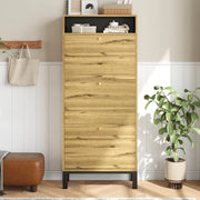 Scarpiera Alta e Slim con Ante e Ripiani ¨C Xylo ¨C Bianco, 147 cm