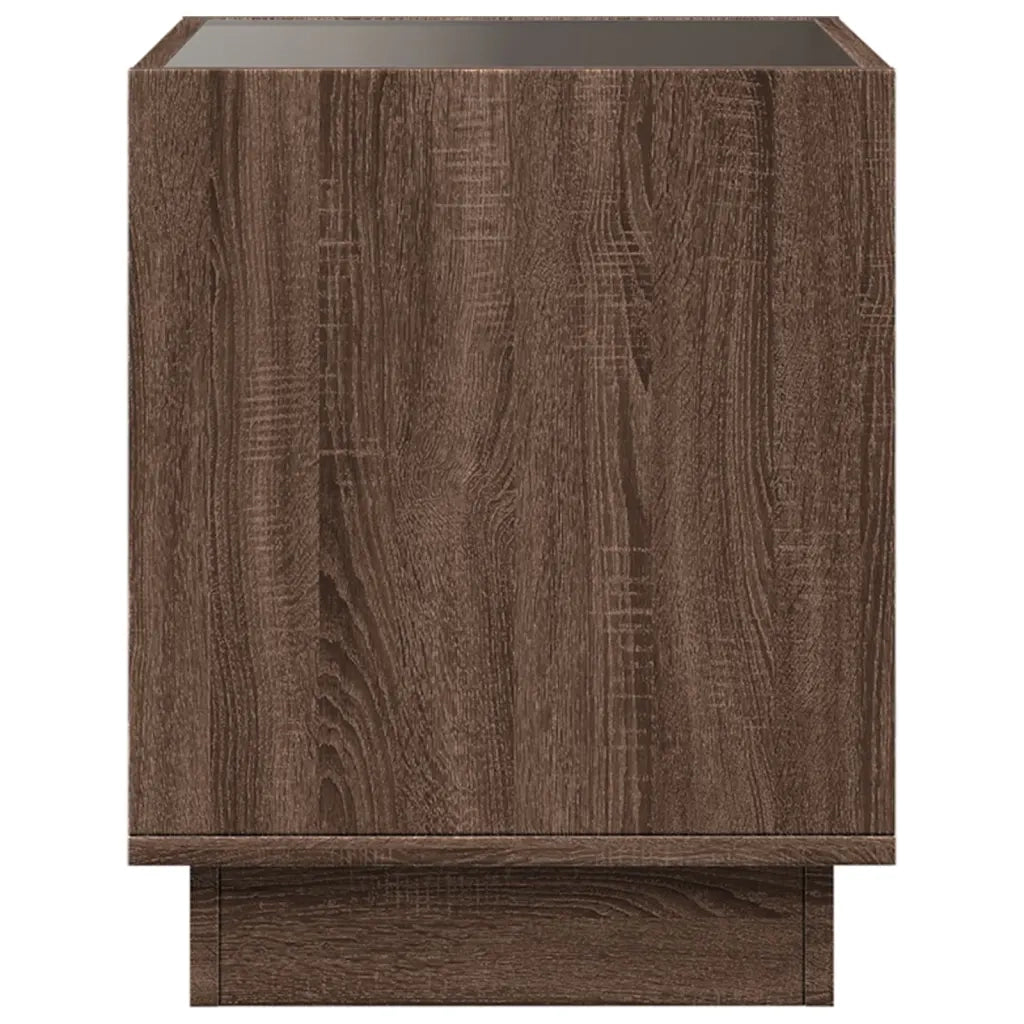 vidaXL Tavolino da Salotto con LED Infinity Rovere Marrone 40x40x50 cm