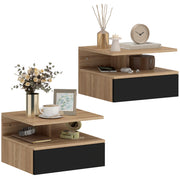 Tavolino da notte con cassetto ¨C Zephmum ¨C Robe e nero 35x32x22,5 cm