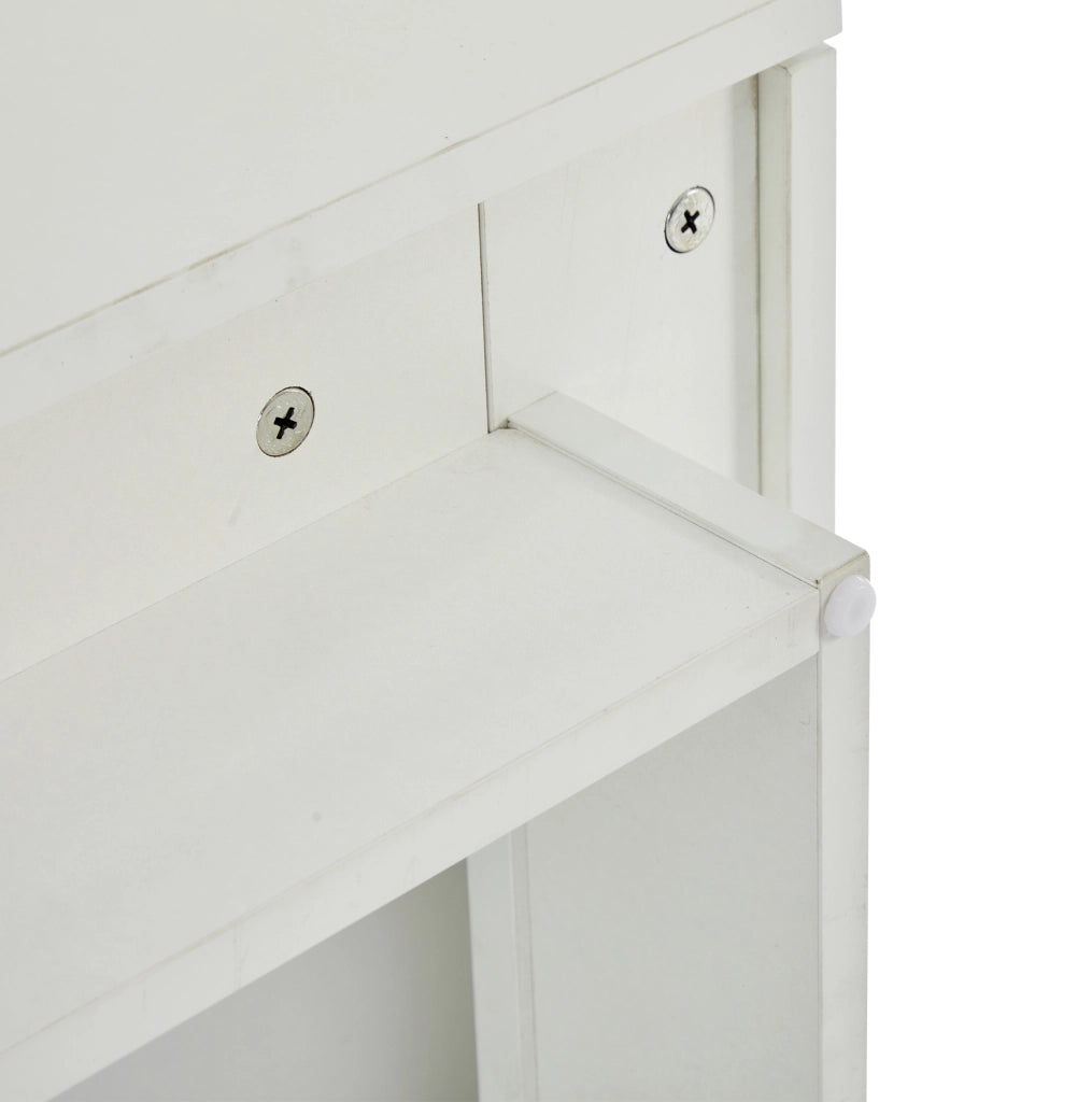 Tavolino da salotto quadrato 75x75x33;5 cm bianco lucido in pannello truciolare con 4 cassetti