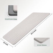 Mat Badia in Pietra - Mat Douchemat in Pietra per Bagno e Cucina (Bianco, 235" x 15" x 04")