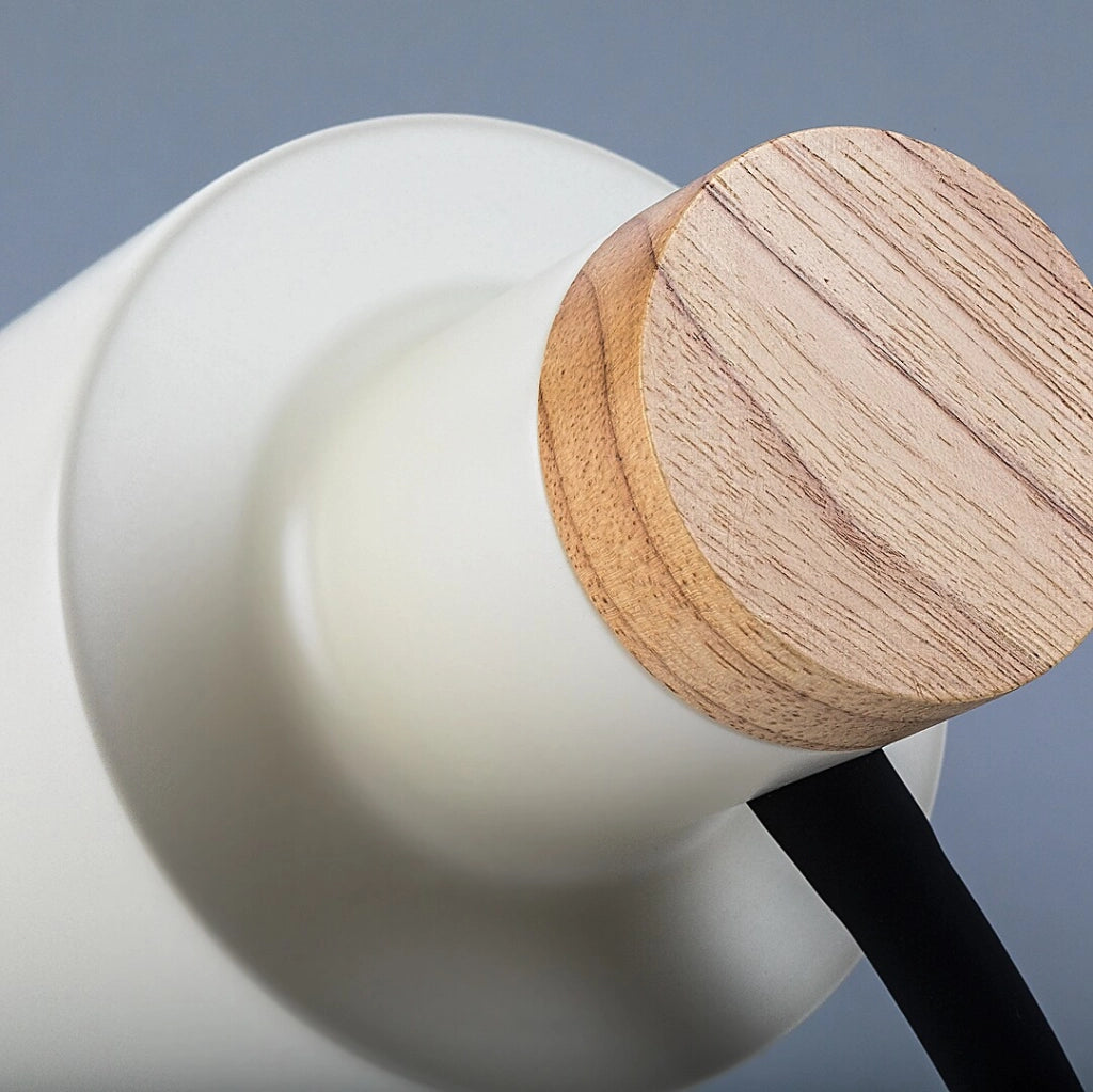 Lampada da scrivania Pastro 1xE27 nera avorio legno Rabalux