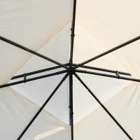 Gazebo da Giardino 3x3m con Zanzariera, Telaio in Acciaio e Doppio Tettuccio, Bianco