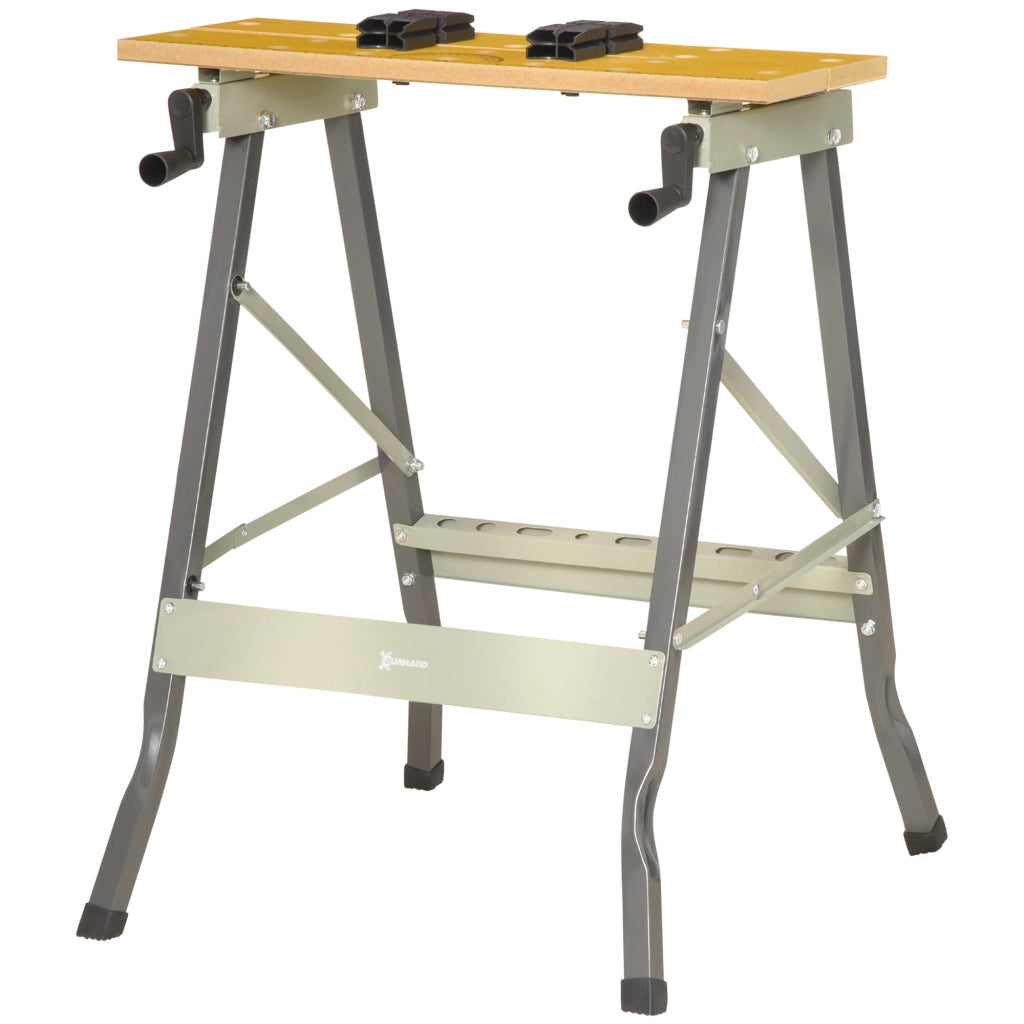 Banco da lavoro pieghevole con 4 morsetti ¨C Xylo ¨C 62,5x60,5x78,5 cm grigio