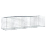 Gabbione recinto a gabbia muro di contenimento con coperchio 400 x 100 x 100 cm ferro zincato argento 02_0040159