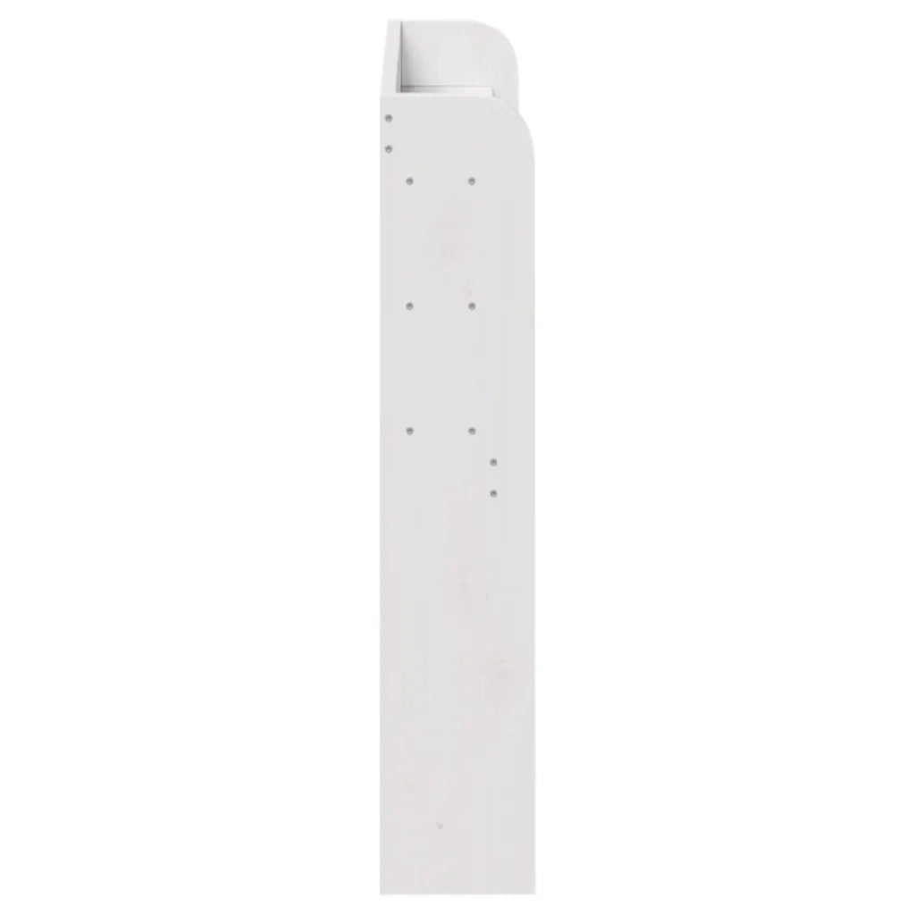 Testiera con Ripiani Bianca 90 cm in Legno Massello di Pino