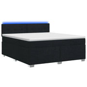 Letto con Box Spring, Materasso e LED Nero 140 x 200 cm Tessuto 3451961