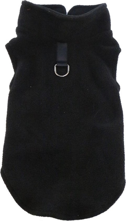 Giacca Fleece Soffice per Cani - Giacca Fleece Calda per Cani Piccoli - Abbigliamento per Animali - Nero