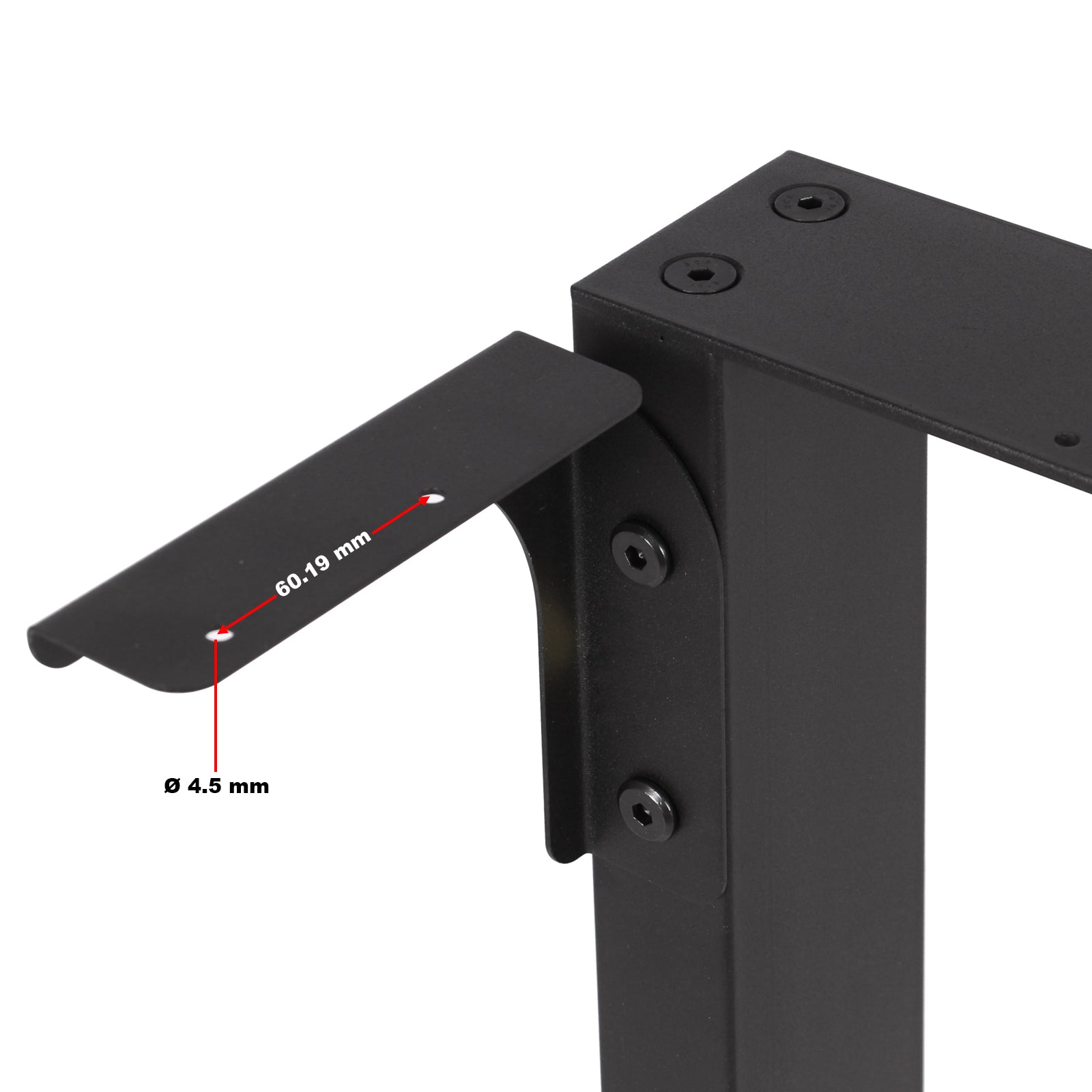 Base per panche verniciatura a polvere nero 30x43cm Telaio quadrato panca