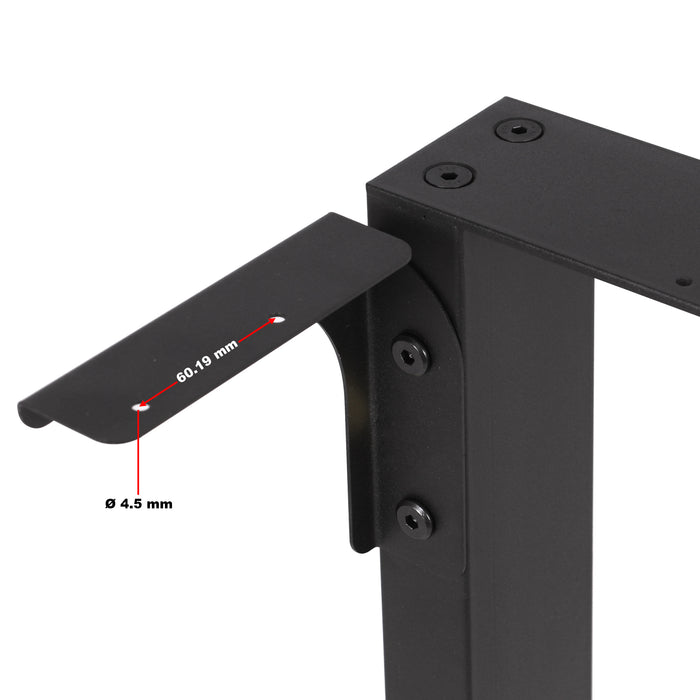 Base per panche verniciatura a polvere nero 30x43cm Telaio quadrato panca