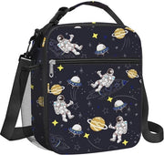 Borsa Isolante Blu per Bambini, Piccola Borsa per Ragazzi con Contenitore per Fiaschi, Borsa per Picnic e Scuola Impermeabile