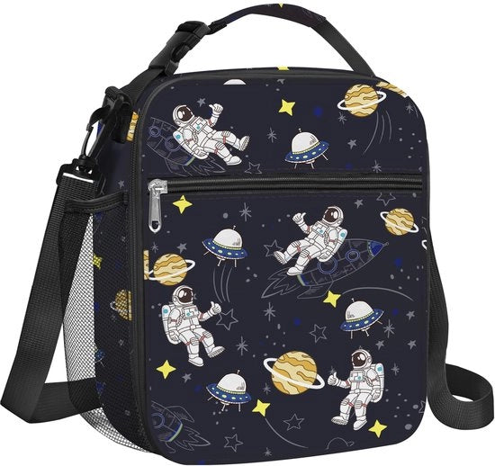 Borsa Isolante Blu per Bambini, Piccola Borsa per Ragazzi con Contenitore per Fiaschi, Borsa per Picnic e Scuola Impermeabile