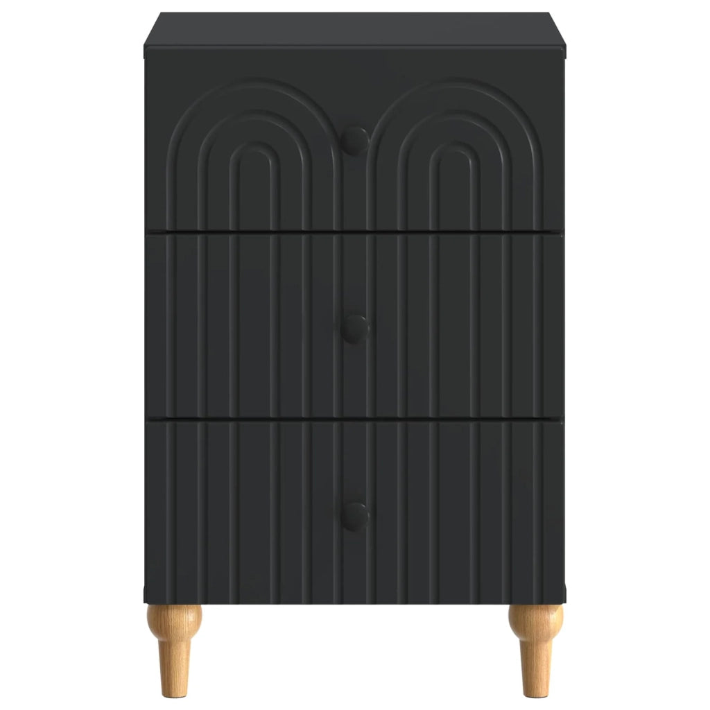 Armadio da Notte Nero 43x 41 x 66,5 cm Legno ingegnerizzato