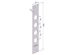 CONTROPIASTRA P/SERRATURE PORTE BLINDATE IN ACCIAIO INOX INT.37 CP2500  (CP2500XAI37)    SECUREMME