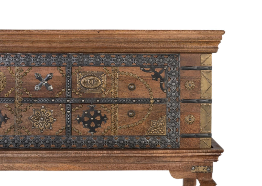 Tavolo consolle antico in legno di mango