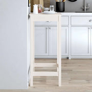 Tavolo da Bar Bianco 50x50x110 cm in Legno Massello di Pino 833264
