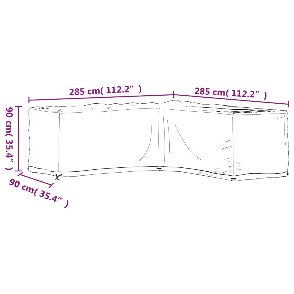 Copertura Mobili da Giardino | Telone per mobili da esterni a L 16 Occhielli 285x285x90 cm