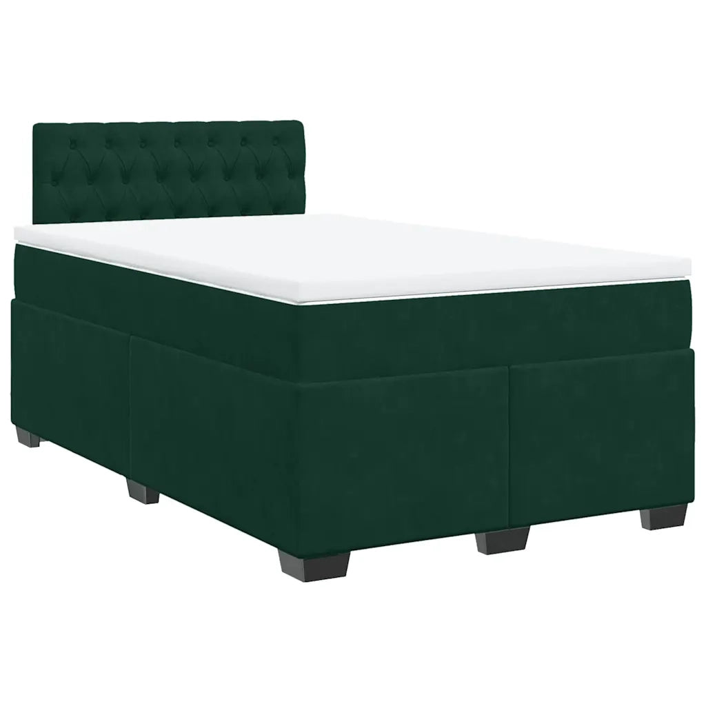 Giroletto a Molle con Materasso Verde Scuro 120x190 cm Velluto
