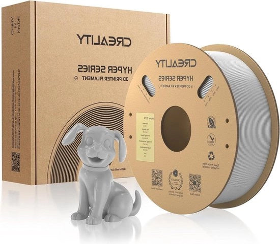 Filamento PETG 175 mm - alta velocità - 50-300 mm/s - filamento per stampante 3D - precisione dimensionale +/- 0,002 mm - 1 kg - bobina in cartone - compatibile con la maggior parte degli stampanti 3D FDM - grigio