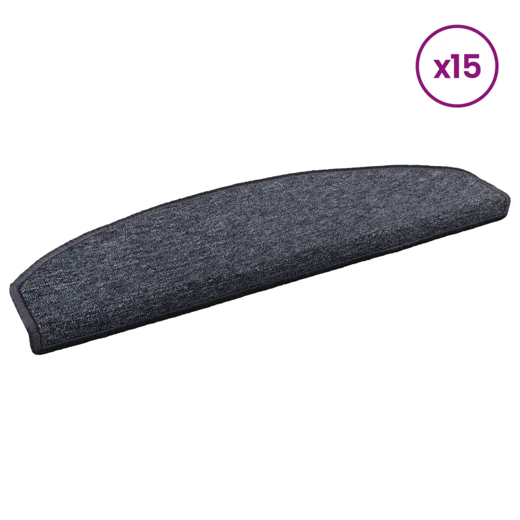 Tappetini per scale autoadesivi 15 pcs Grigio scuro e blu