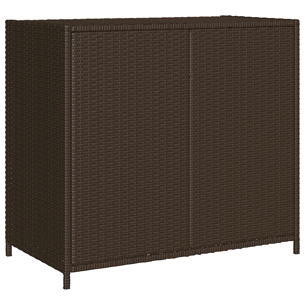 Armadietto Portaoggetti Giardino Marrone 83x45x76 cm Polyrattan 365544
