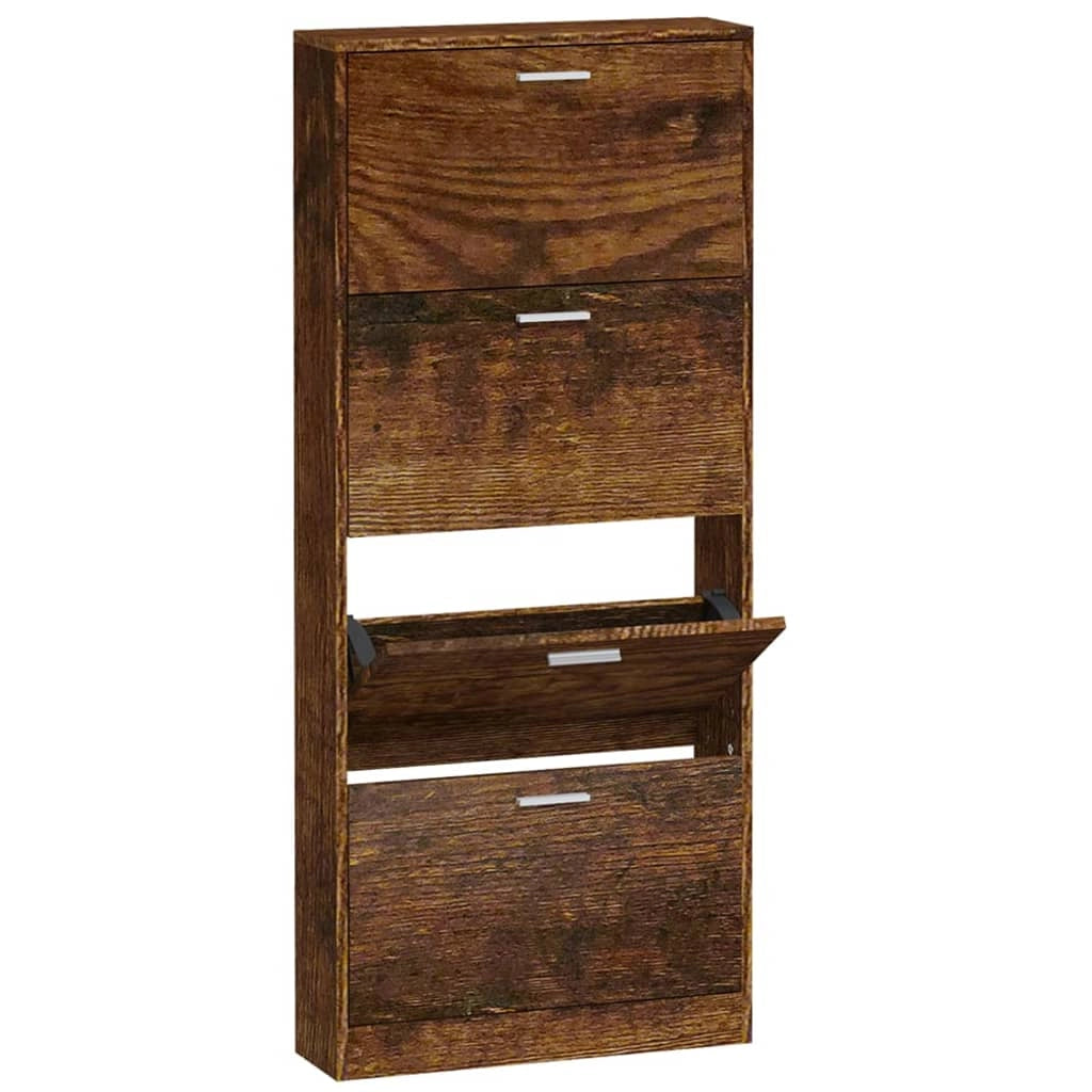 Scarpiera mobile contenitore per scarpe mobile per ingresso/corridoio/soggiorno 59 x 17 x 150 cm legno ingegnerizzato marrone 02_0021564