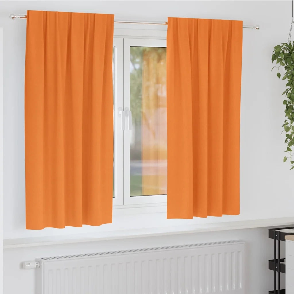 vidaXL Tende con tende 2 pcs Arancione Poliestere