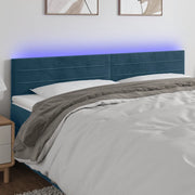 Testiera a LED Blu Scuro 200x5x78/88 cm in Velluto 3121822