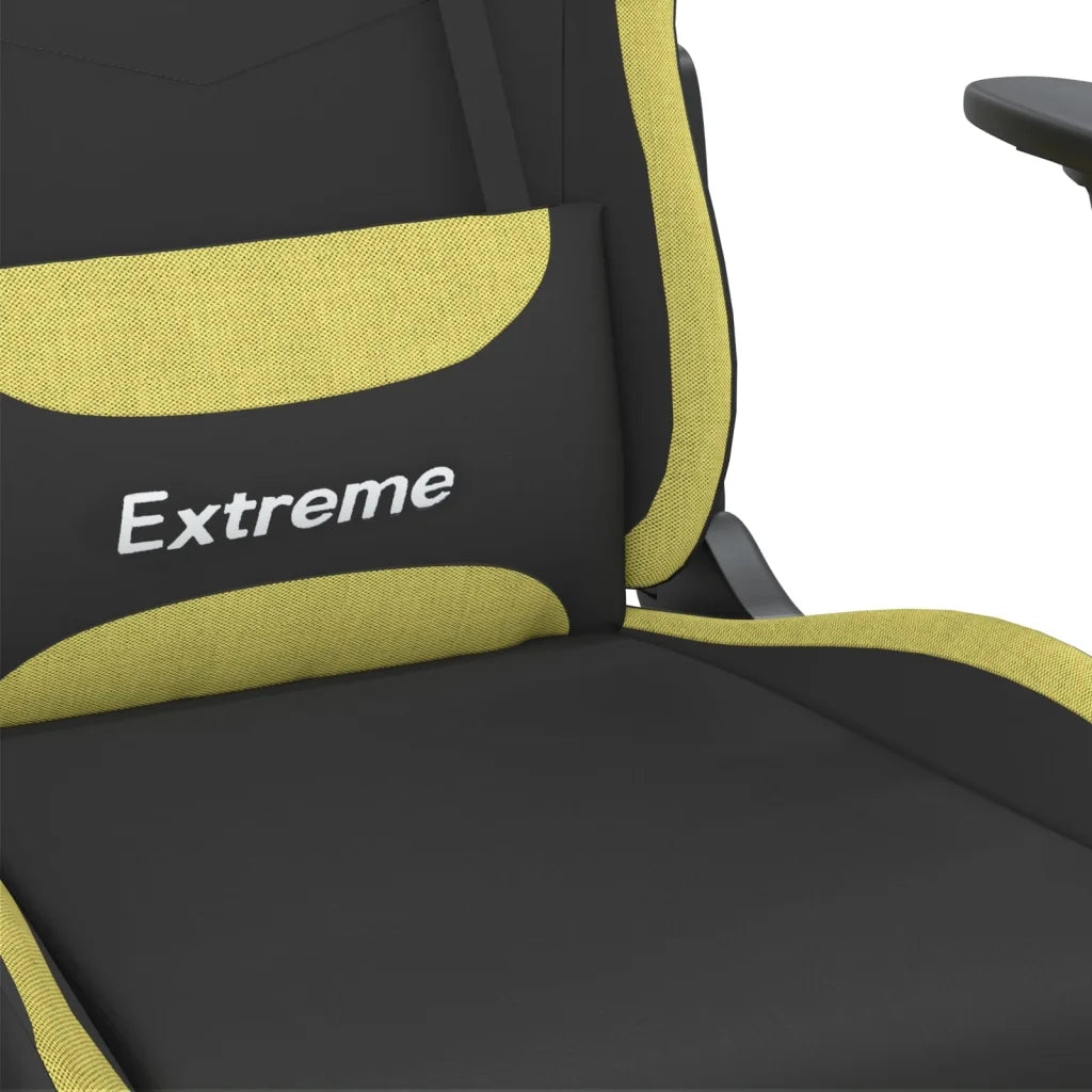 Sedia da Gaming | Sedia da e-sports Nero e Verde Chiaro in Tessuto