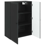 Armadietto a Muro | Mobiletto a muro Nero 66 x 34,5 x 90 cm Legno ingegnerizzato