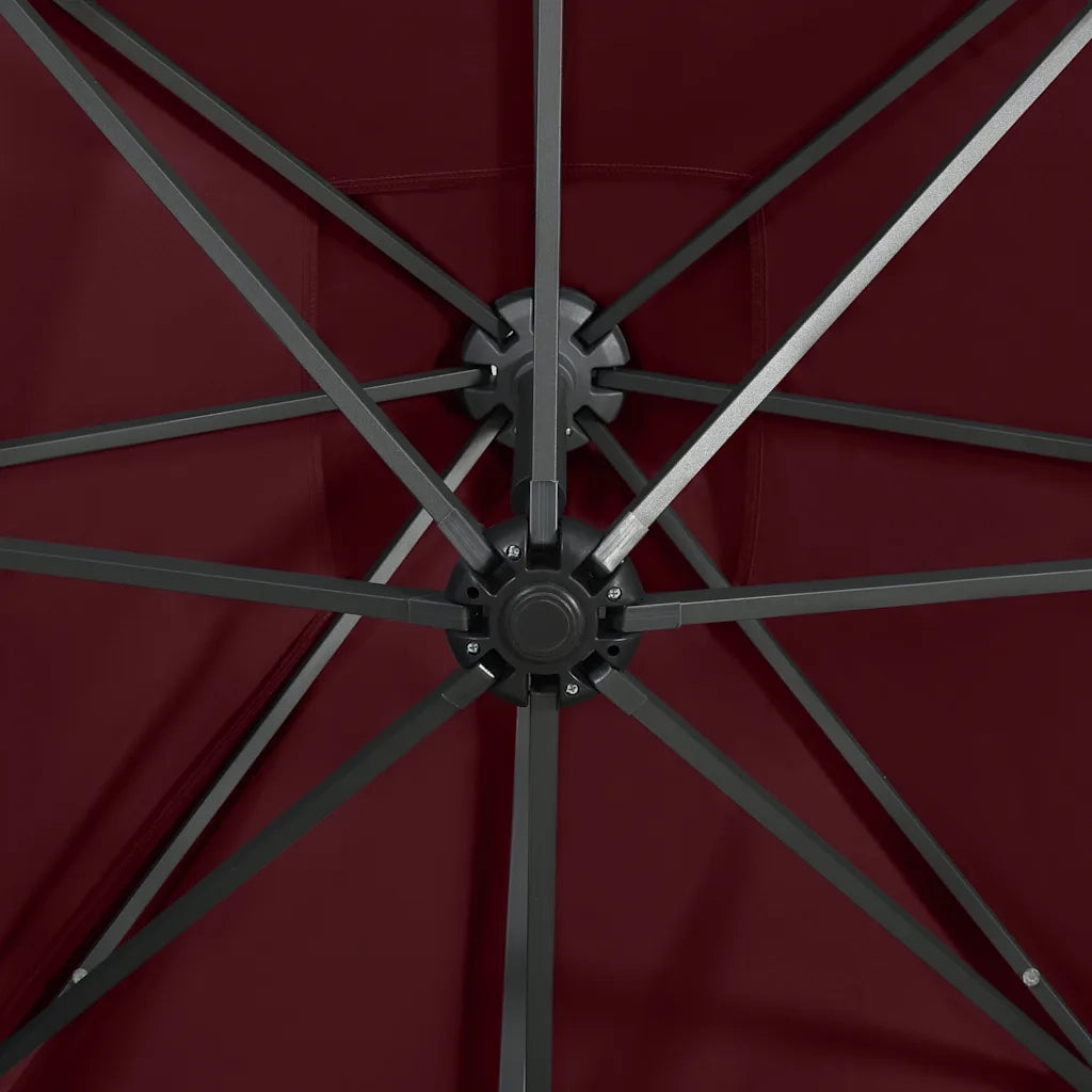Ombrello | Parasolne a Sbalzo con Palo e Luci a LED Bordeaux 250 cm