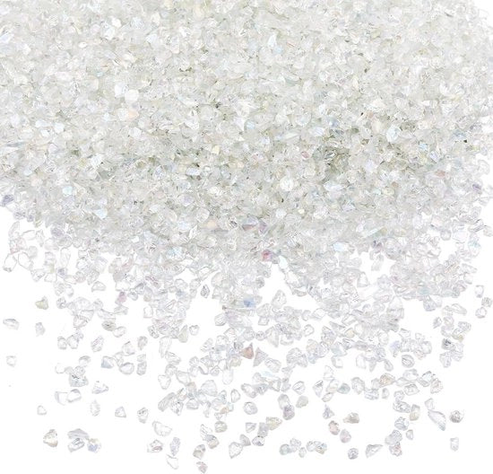 Chips di vetro irregolari 200g - Vetrini a forma di fiocchi - Pailletten per arte del trucco unghie - Decorazione per vasi - Materiale decorativo - Chips di vetro