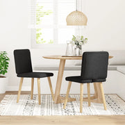 Sedie da Pranzo 2 pz | Sedie da cucina Nere in Tessuto