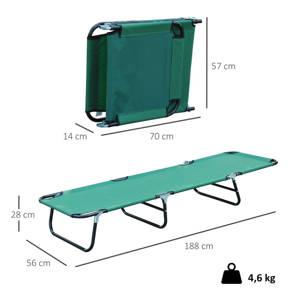 Sedia da spiaggia pieghevole reclinabile in tessuto Oxford ¨C zephmum ¨C 188x56x28 cm verde scuro