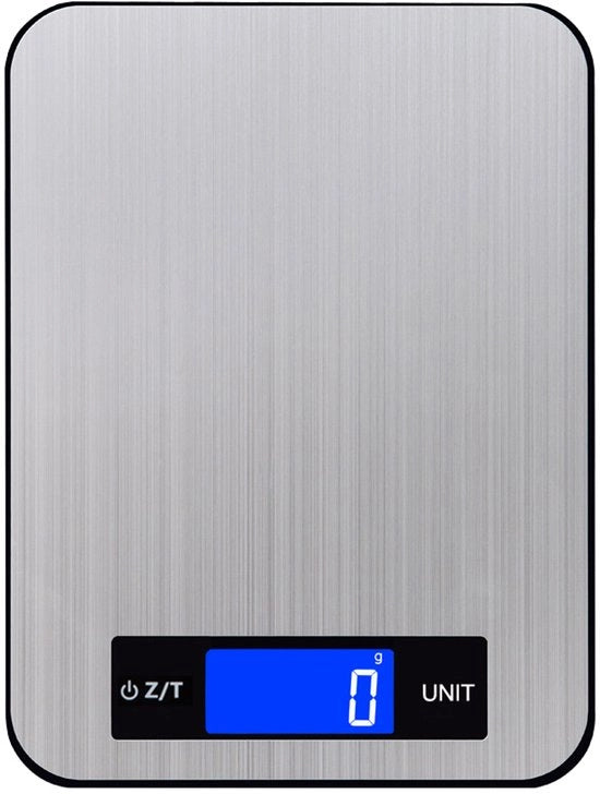 Ponderale elettronica da 10kg con piatto e display touch sensibile, visibilità notturna, bilancino da cucina preciso