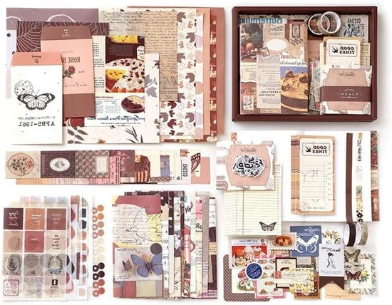 Kit di Scrapbook A6 con Pergamena a Reticolo e Lineare per Regalo DIY per Ragazza Adolescente
