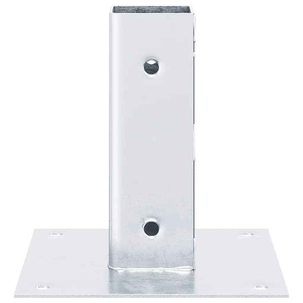 Basi per Pali Quadrate 4 pz Argento 46x46 mm in Acciaio Zincato CFW2665073