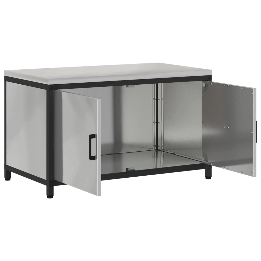 Stoccaggio in cucina con porta Argento 90 x 50 x 53 cm Acciaio 875001