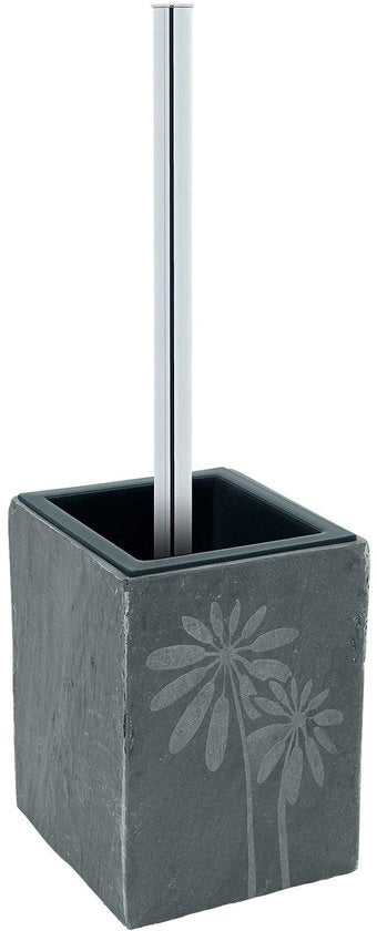 Set di spazzole per il water toilette in pietra naturale con motivo fiorale - spazzola per il water toilette