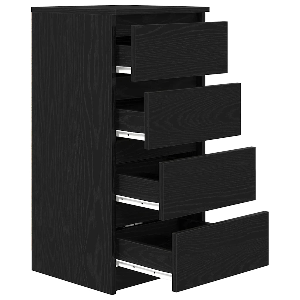 Credenza-Buffet-Armadio da cucina Rovere Nero 37,5x35x76 cm in Legno Multistrato 618525
