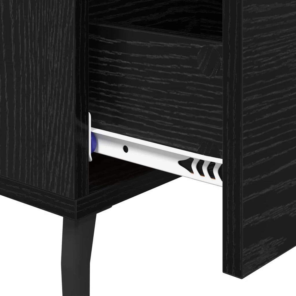 Armadio da Notte Rovere Nero 40 x 40 x 66 cm Legno multistrato