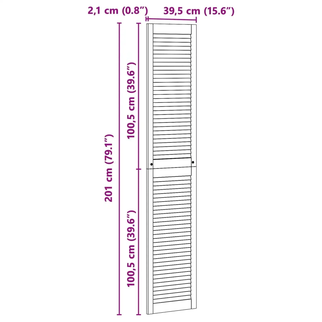 Porta per Armadio con porta 2 pcs Naturale 201 x 2,1 x 39,5 cm 42019273
