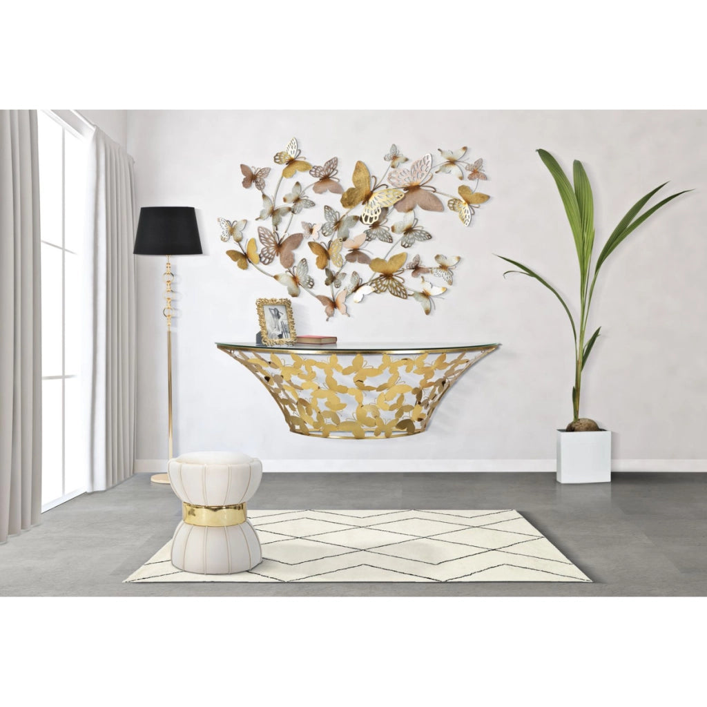 Tavolino VKH554, Oro, Metallo, 120x40,5x37,2 cm
