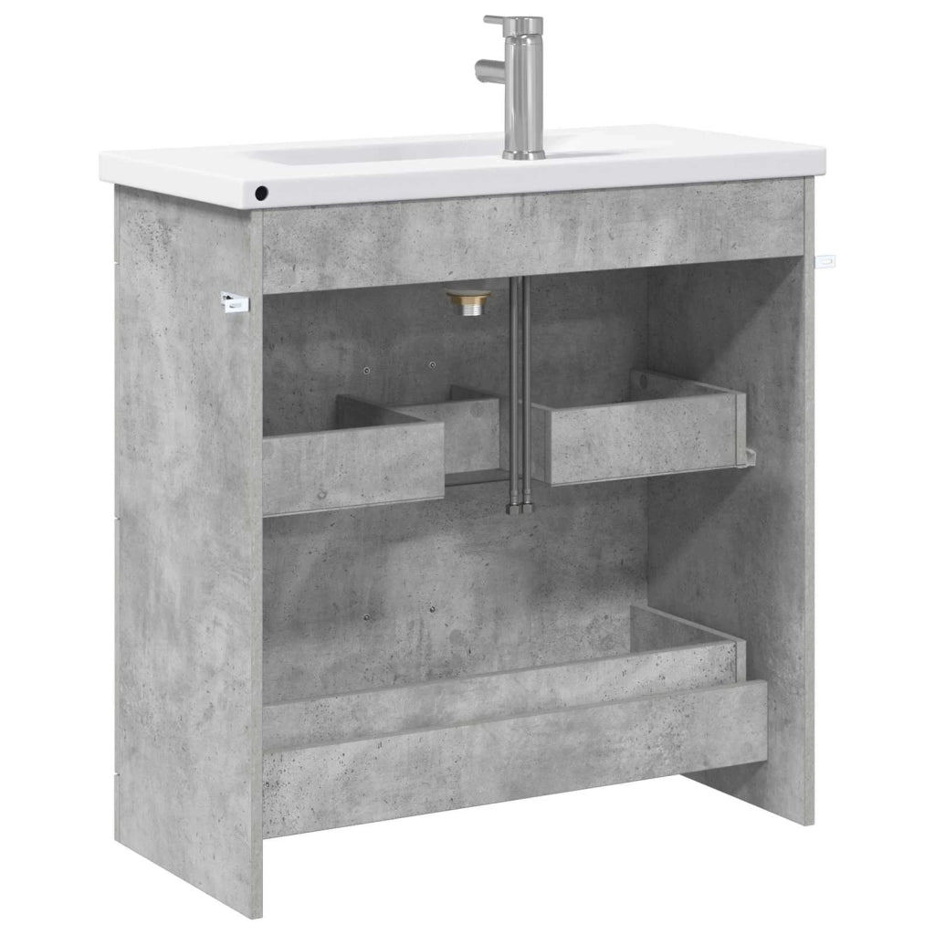 Set di mobili per il bagno Grigio Cemento 81 x 40 x 84,5 cm 3404377