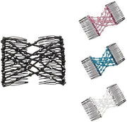 Accessori capelli elastici con doppia pinza con perle cristalline per donne e ragazze - adatto per capelli spessi o sottili - accessori capelli duraturi e soffici