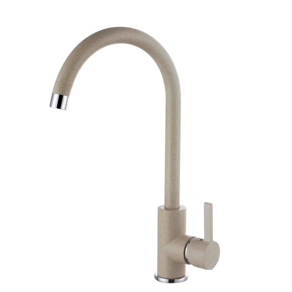 Trade Shop - Miscelatore Lavello Canna Alta Fragranite Avena  69146 Cucina Rubinetteria -