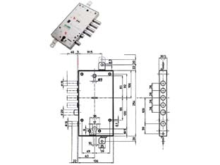 SERRATURA TRIPL. APPLIC. MULTIF. SCR. CIL. EU. + D/MAPPA BLIND. 54597  mm.60 SX (54597ROMS36)    MOTTURA