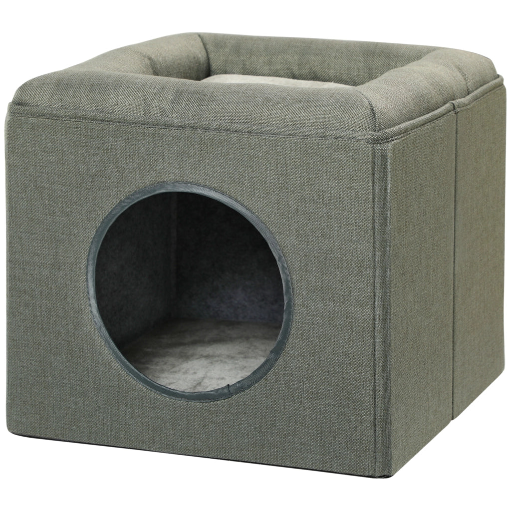 Letto per gatti 2 in 1 con cuscino ¨C zephmum ¨C 36.5x36.5x33 cm Verde